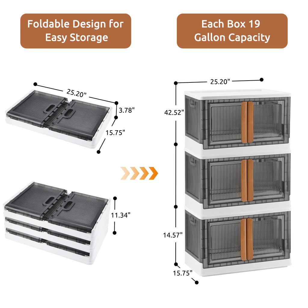 3 Pack 19 Gal Stackable Storage Bins N876