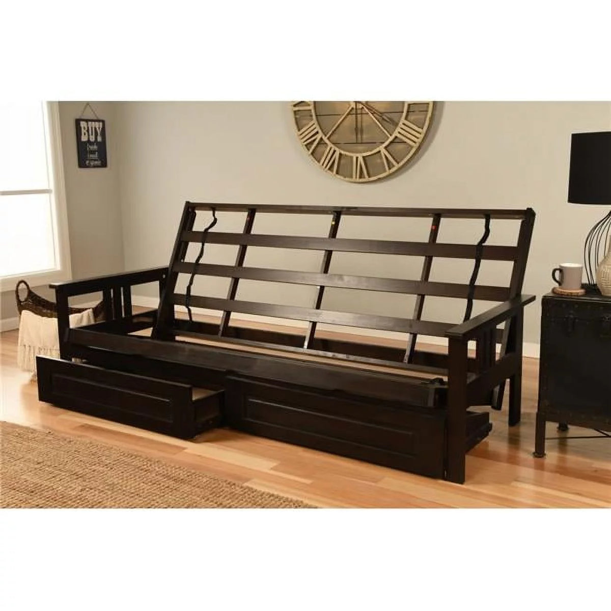 Queen Espresso Solid Wood Futon Frame Y975