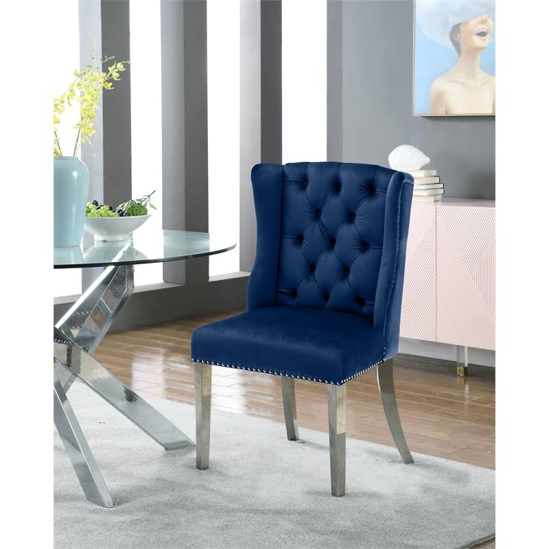 Navy Velvet Dining Chair (Set of 2) R901