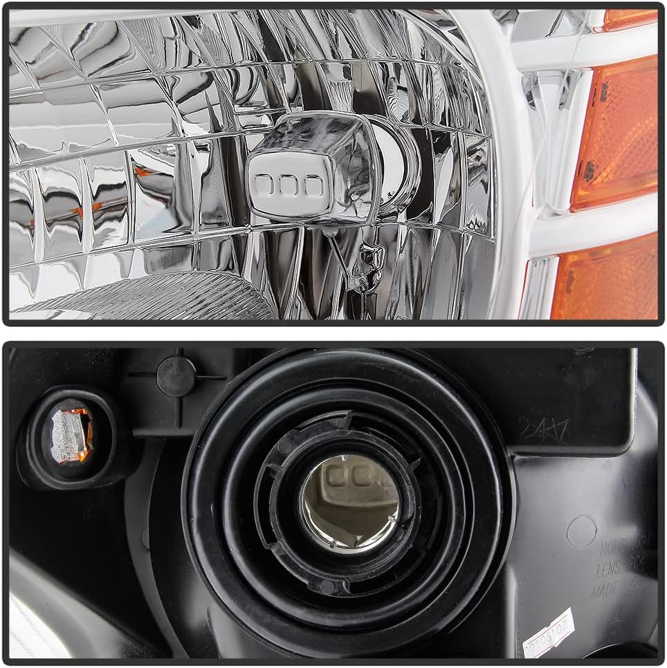 Chrome Housing Headlight Assembly Left Driver Side S9432