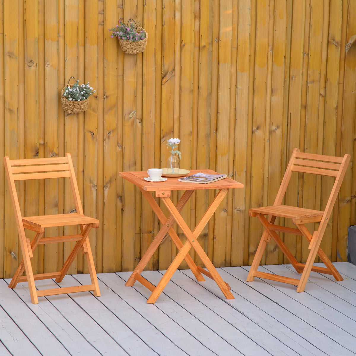 3 Piece Wooden Patio Bistro Set X640