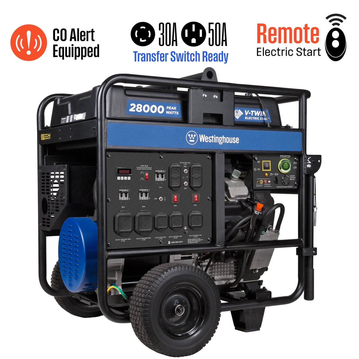 28000 Peak Watt Portable Generator with CO Sensor K790