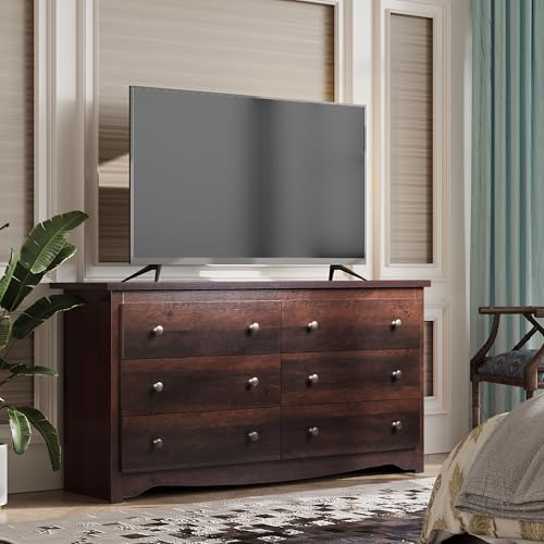 Black 5 Drawer Wood Dresser J6707