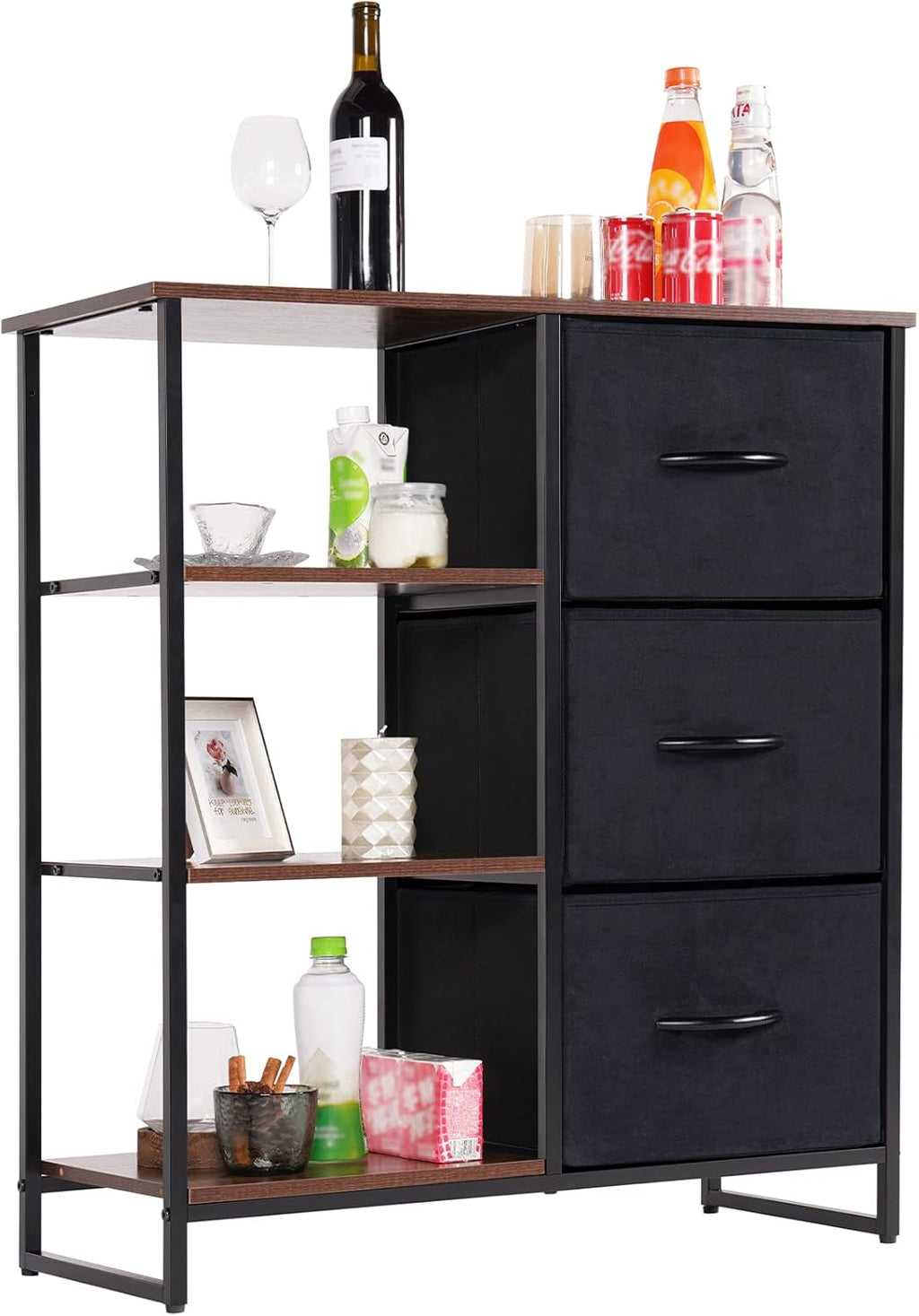 3 Drawer Dresser with Shelves P8849