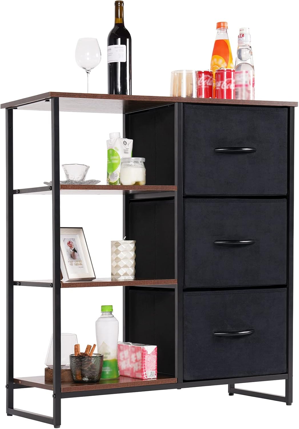 3 Drawer Dresser with Shelves P8849