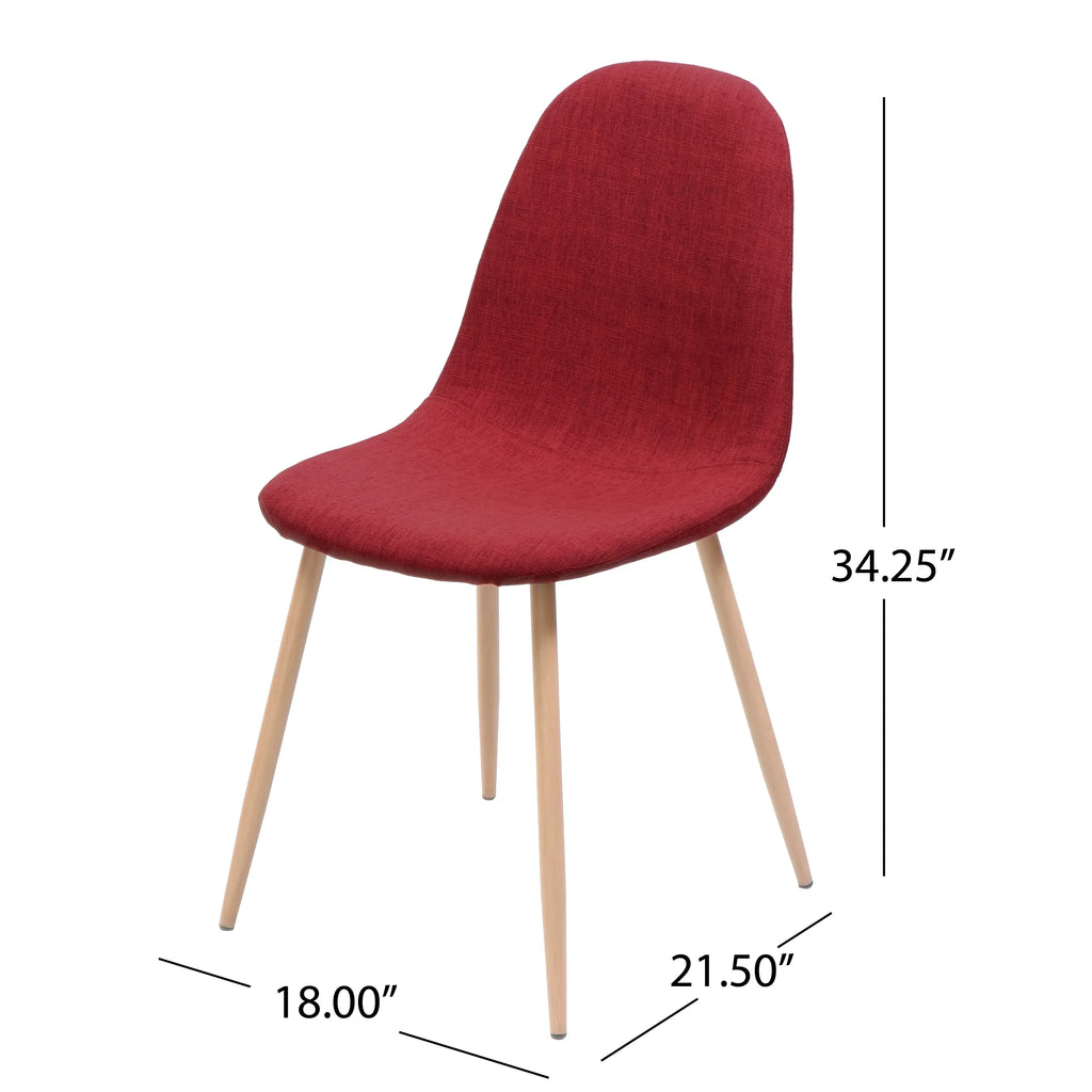 Red Fabric Dining Chairs, Set of 2 V471