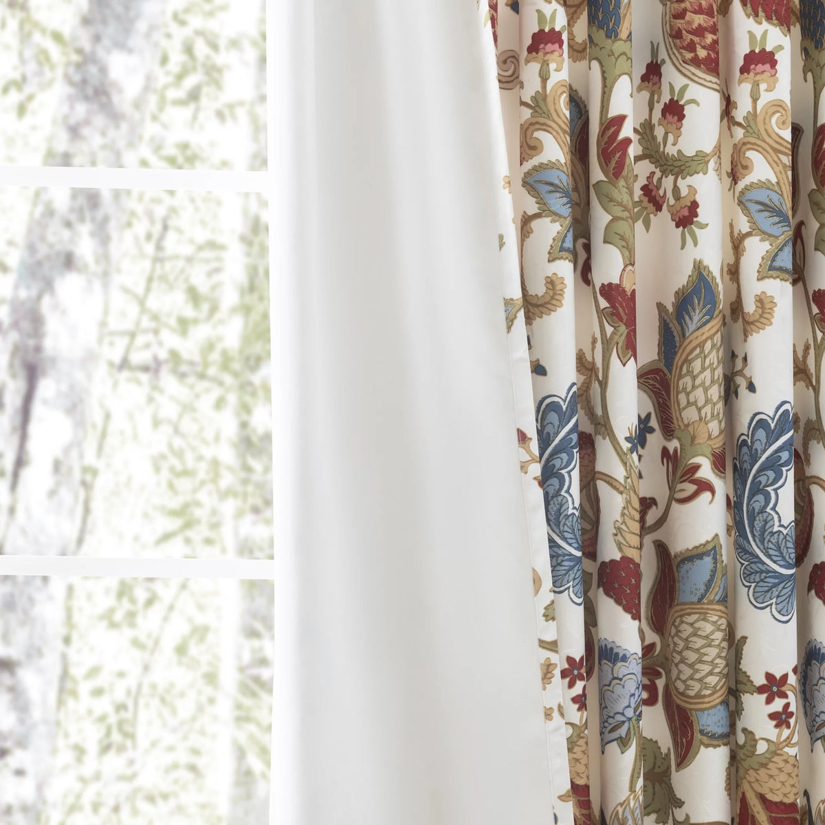 Multicolor Jacquard Pinch Pleat Curtain Panels P3496