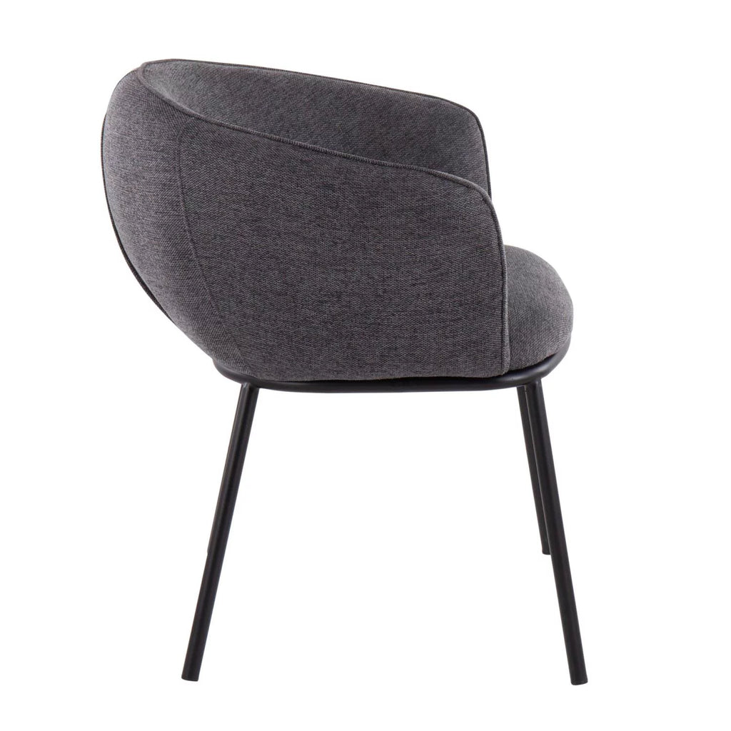 Black Steel and Charcoal Fabric Chair K677