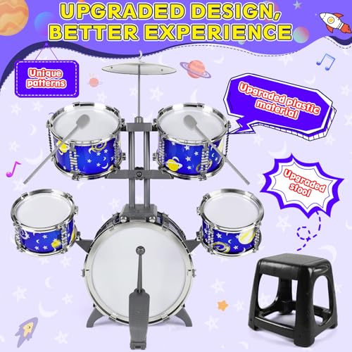 Kids Jazz Drum Set with Stool C8090