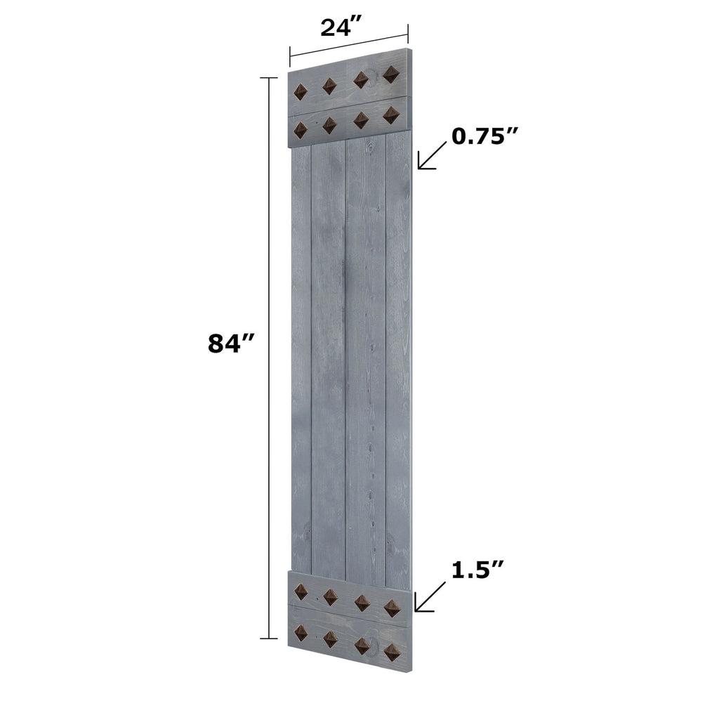 Dark Gray Knotty Pine Wood Barn Door with Hardware Kit P198723