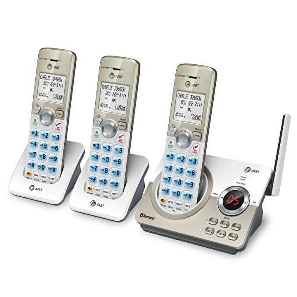 White/Champagne DECT 6.0 Expandable Cordless Phone System with Digital Answering System V201