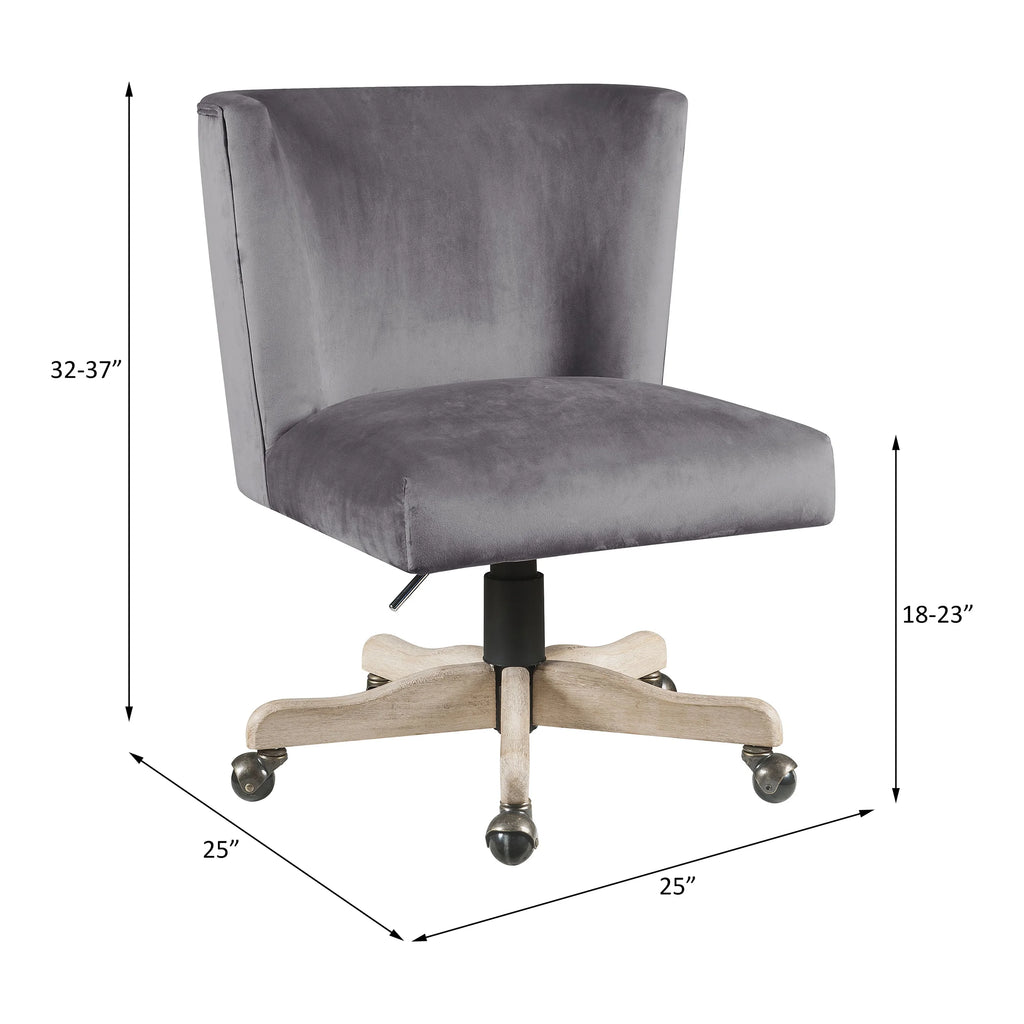 Grey Velvet Office Chair M972