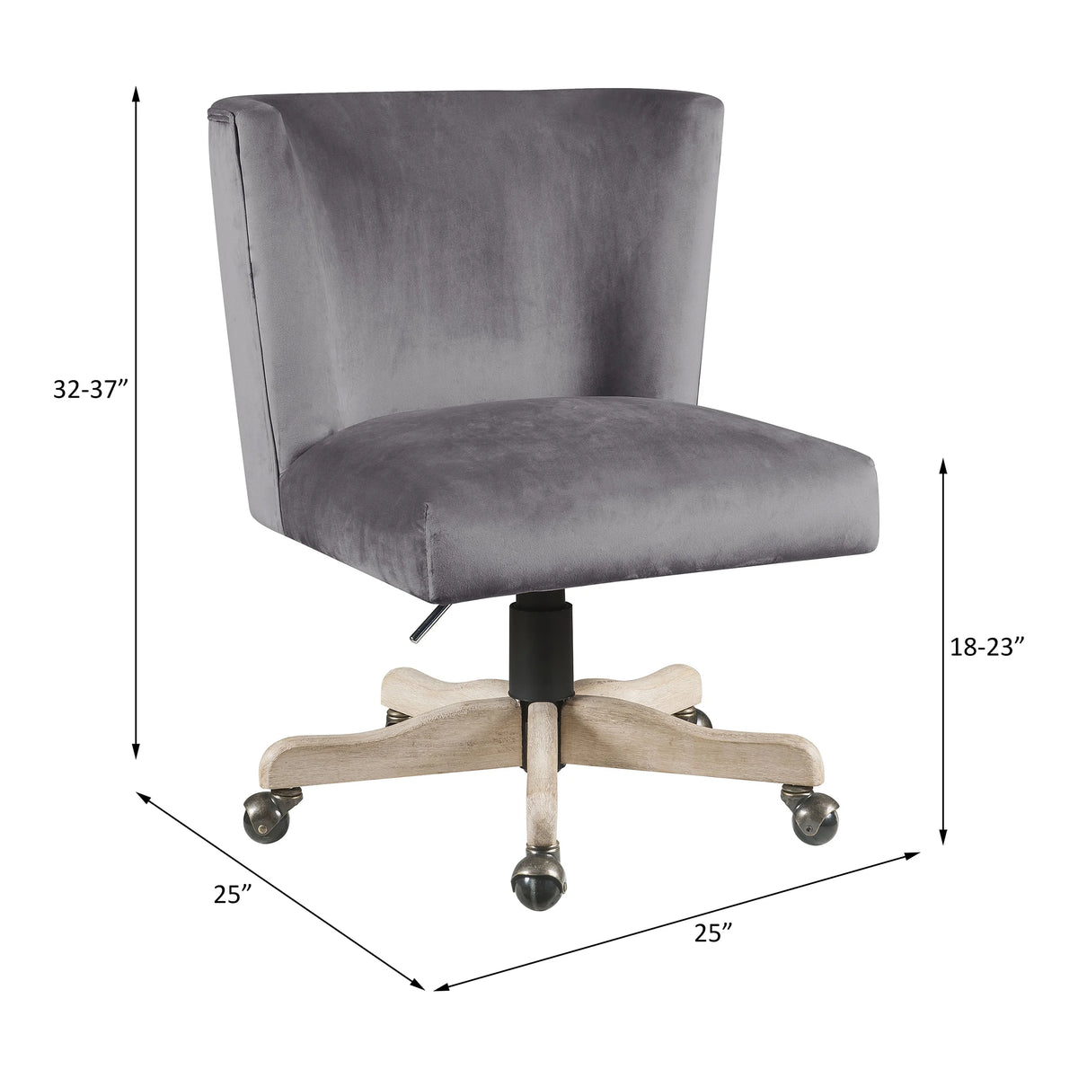 Grey Velvet Office Chair M972