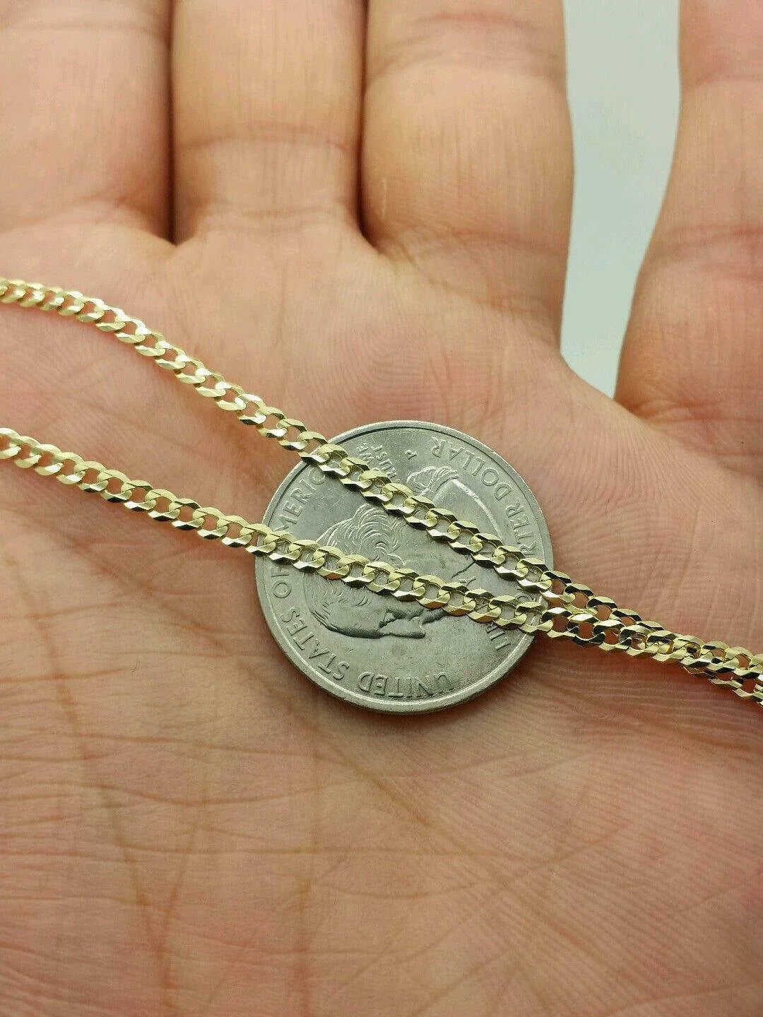 10K Solid Yellow Gold Cuban Link Curb Chain Necklace 2mm 16" 18" 20" 22" 24" 26" K5238