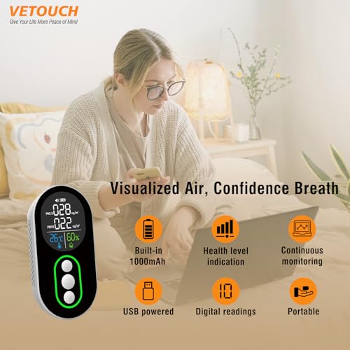 Air Quality Monitor, Pm2.5 & Pm10 Particle Detector, Temperature and Humidity Display E263037