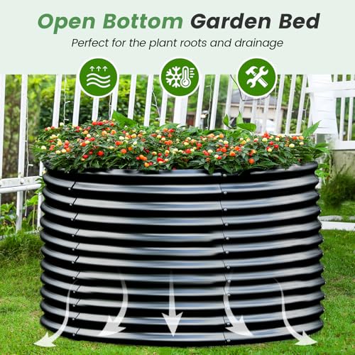 8x4x3ft Oval Galvanized Raised Garden Bed Y604
