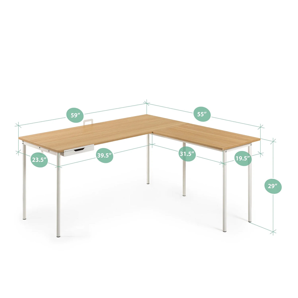 Cream L-Shaped Corner Desk I367674