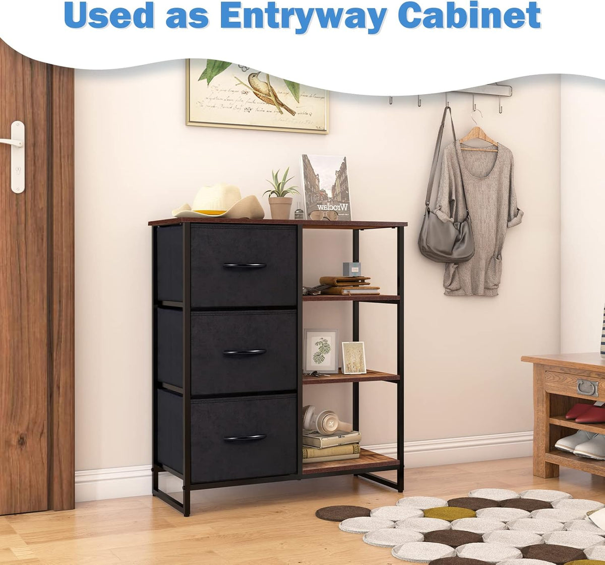 3 Drawer Dresser with Shelves P8849