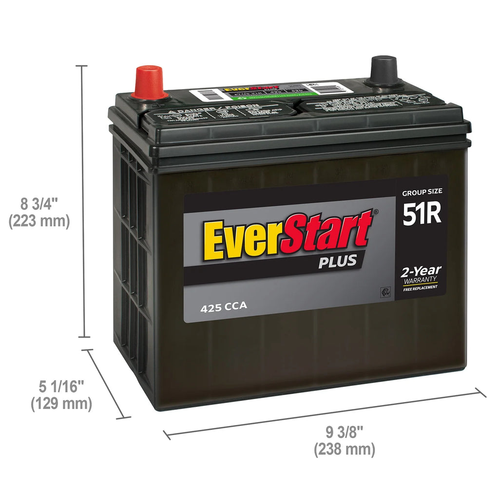 Lead Acid Automotive Battery Group Size 51R 12 Volt 425 CCA H138