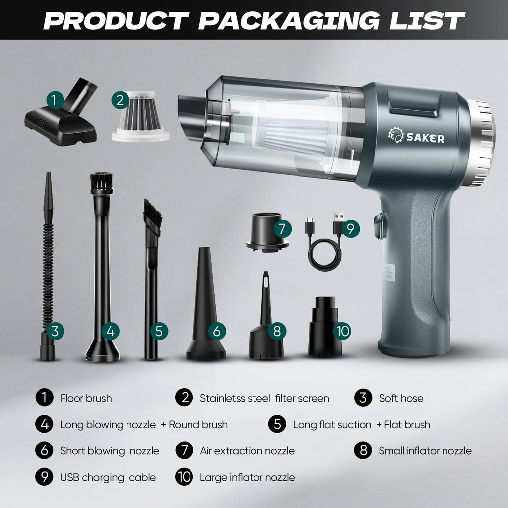 Handheld Vacuum Cleaner, 12000PA 3 in 1 Car Cleaning Kit W157