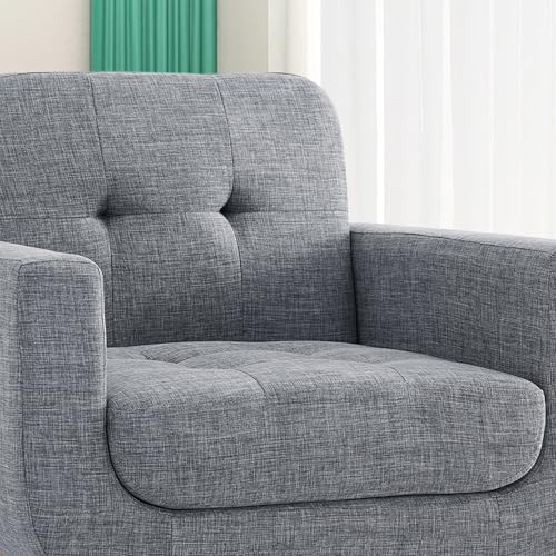 Beige Linen Accent Armchair U83252