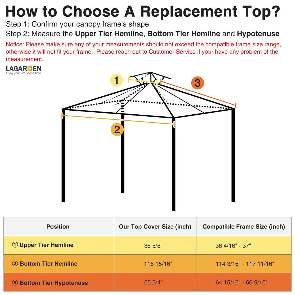 Ivory Canopy Top Replacement for 10'x10' Gazebo Cover R24066