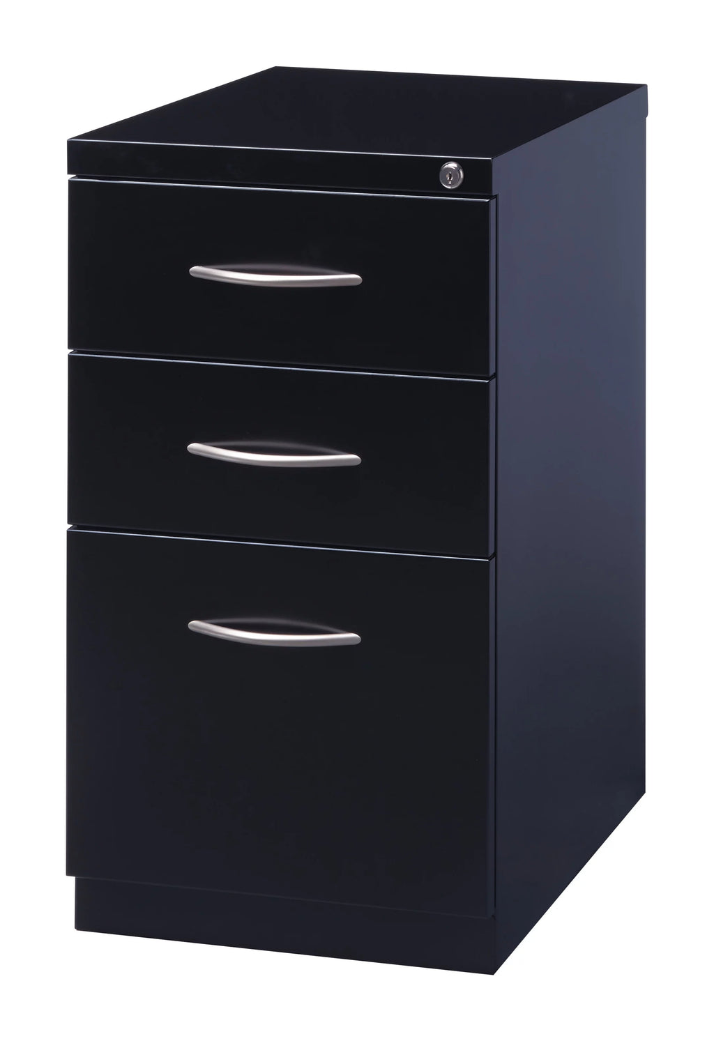 23" Deep Mobile Pedestal File Cabinet 3 Drawer Black W2626
