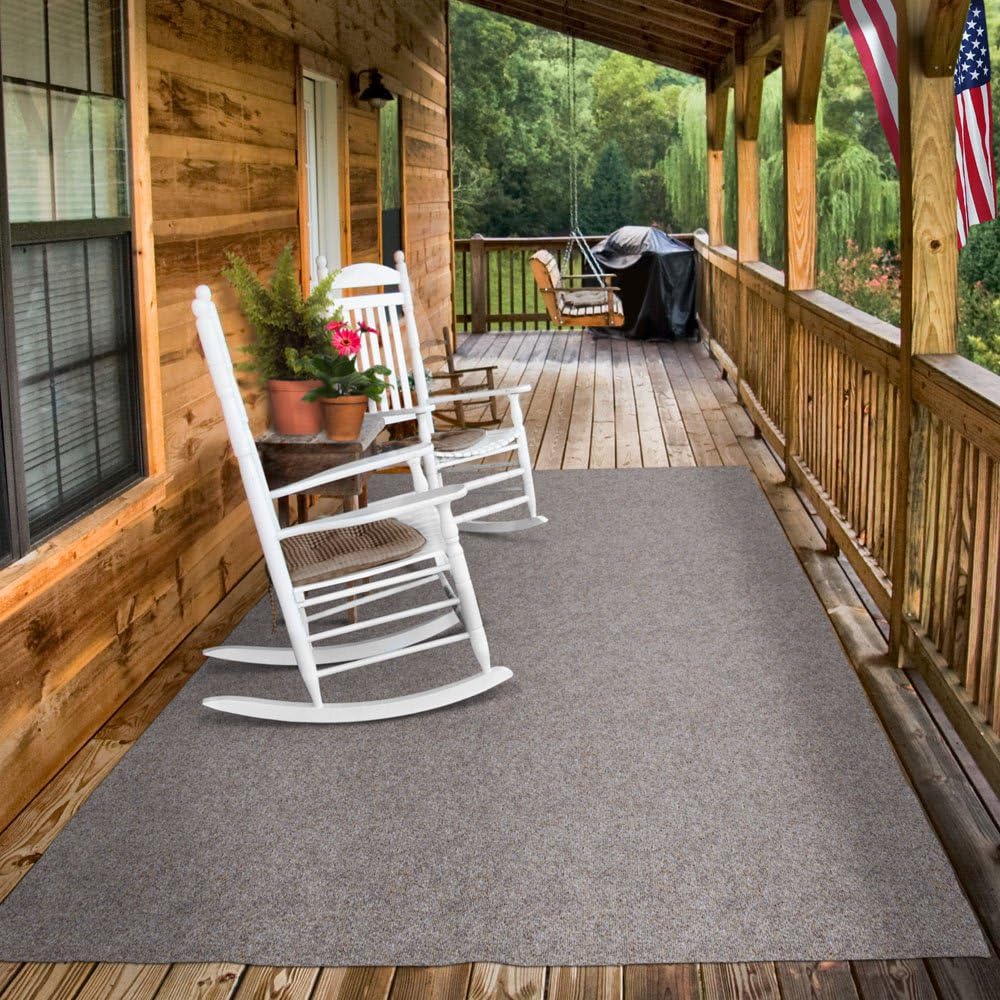 Indoor Outdoor Carpet with Rubber Marine Backing - Brown - 6 Feet x 30 Feet D58071