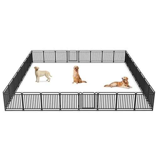 32 Inch 16 Panels Foldable Metal Dog Playpen with Doors V153
