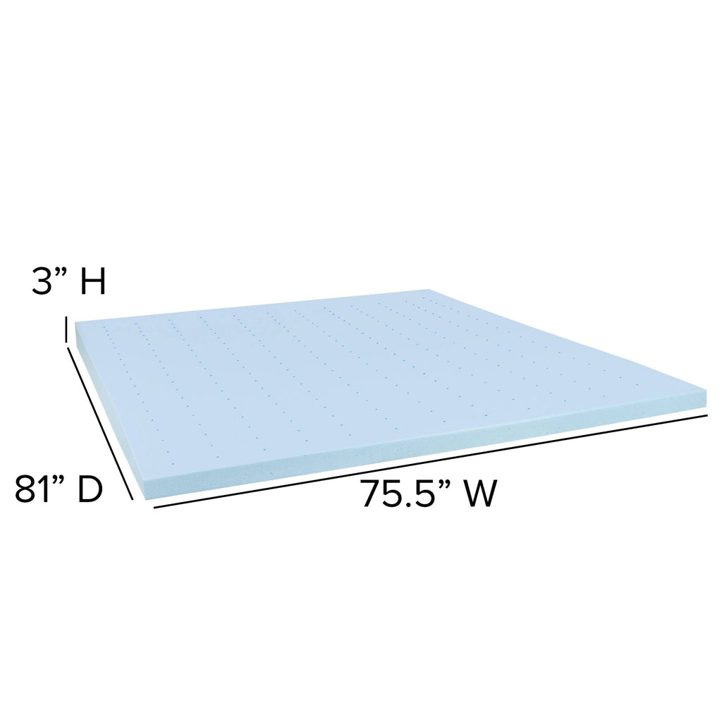 King 3 inch Cool Gel Memory Foam Mattress Topper H94845