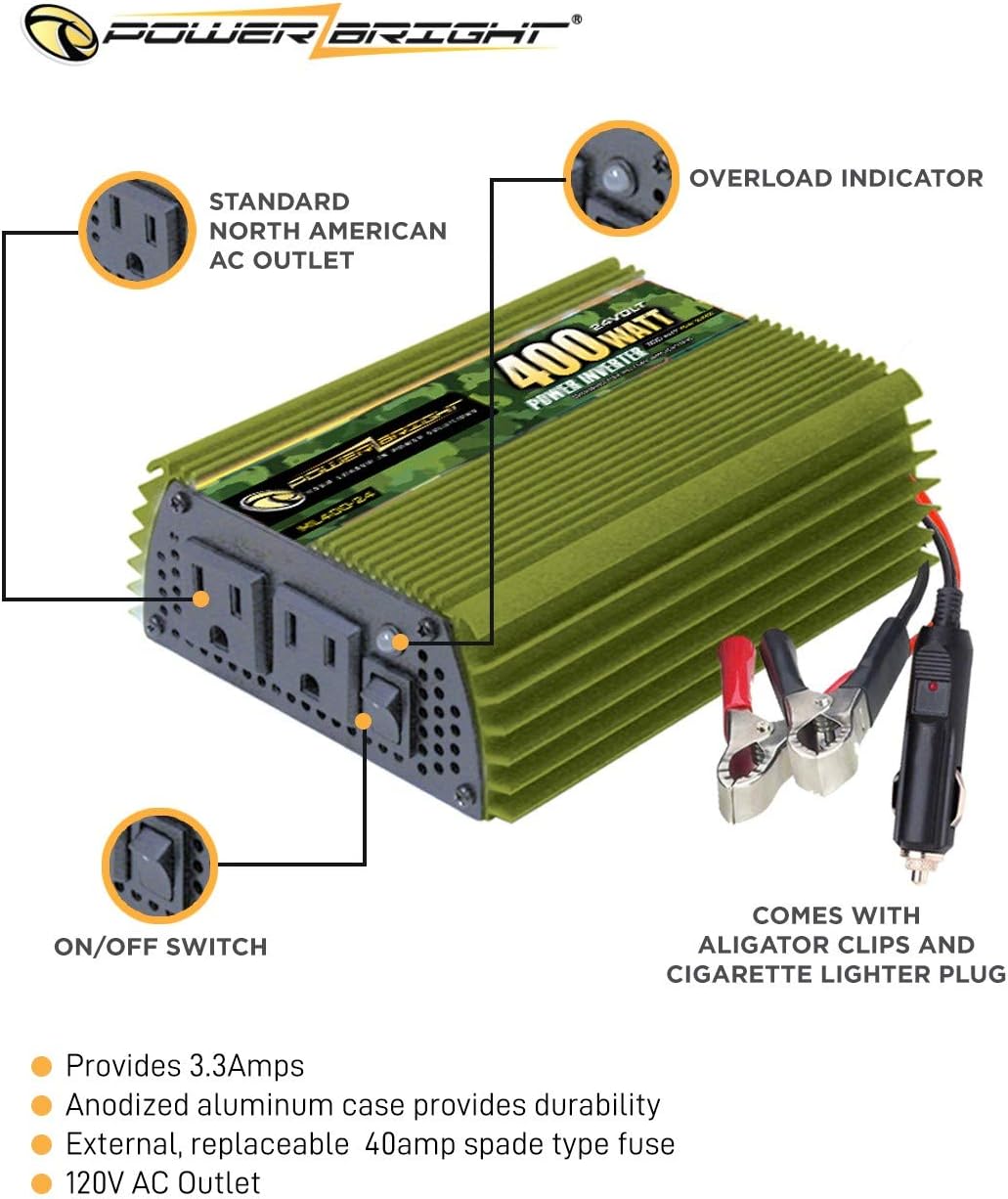 2300 Watt 24V Power Inverter with Dual 110V AC Outlets I48642