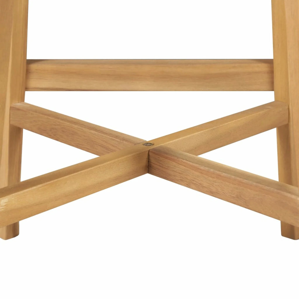 Set of 2 Poly Rattan Bar Stools with Acacia Wood Frame B9026