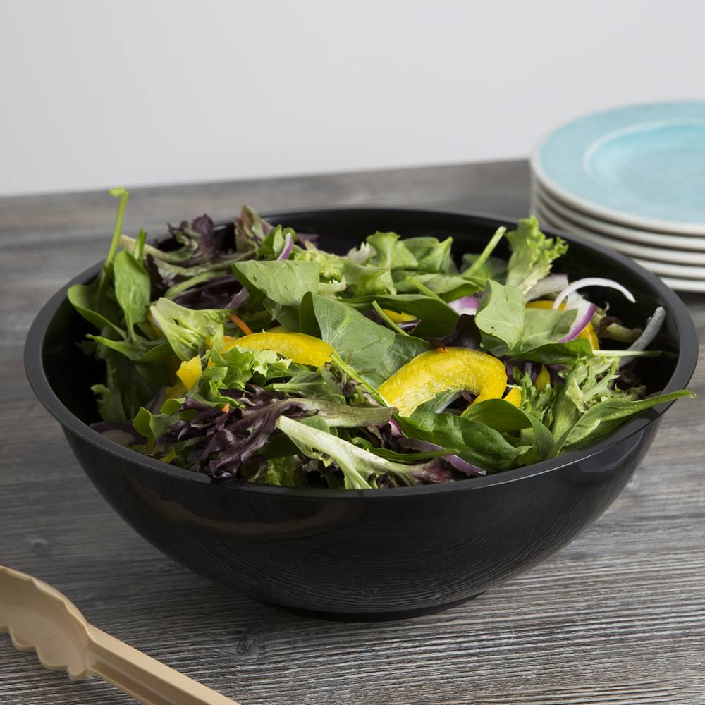 Black High Profile Plastic Catering Bowl - 25/Case O536