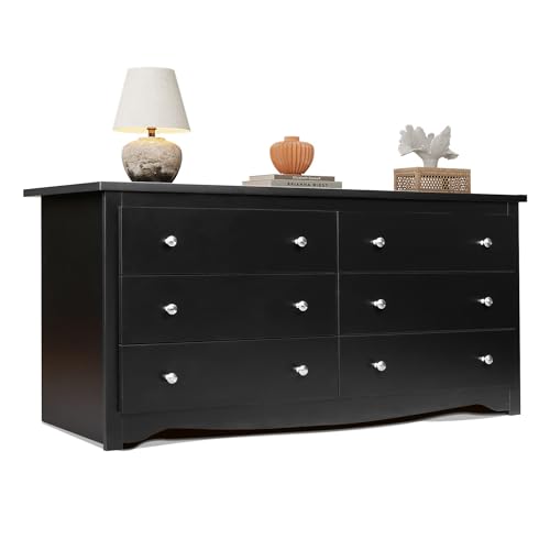 Black 5 Drawer Wood Dresser J6707