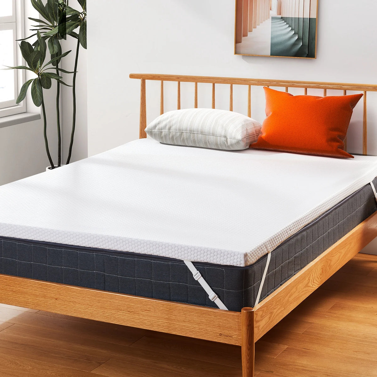 Twin Gel Memory Foam Mattress Topper with Removable Washable Cover R2000