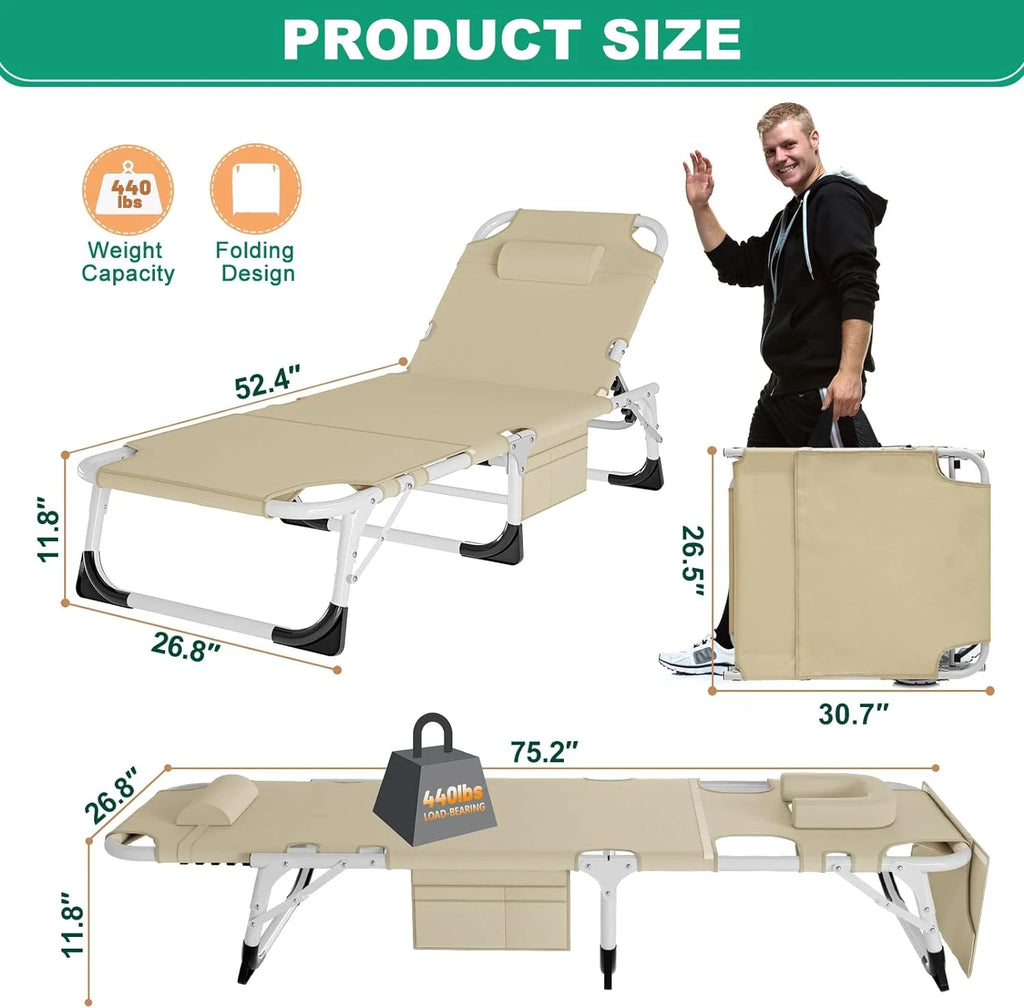 Folding Tanning Chair with Face Arm Hole P525775