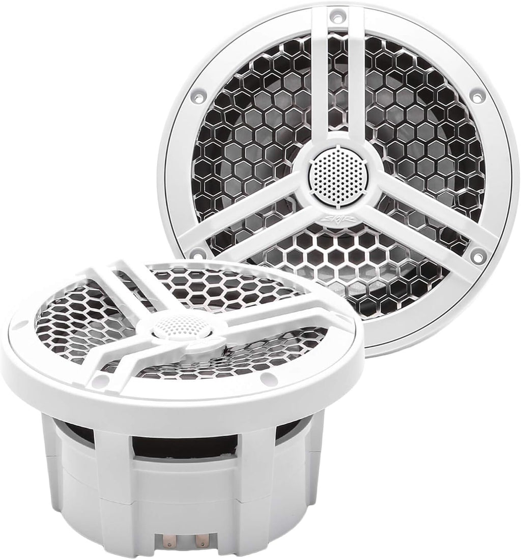 8" 2-Way Marine Coaxial Speakers, Pair (White) Y27603