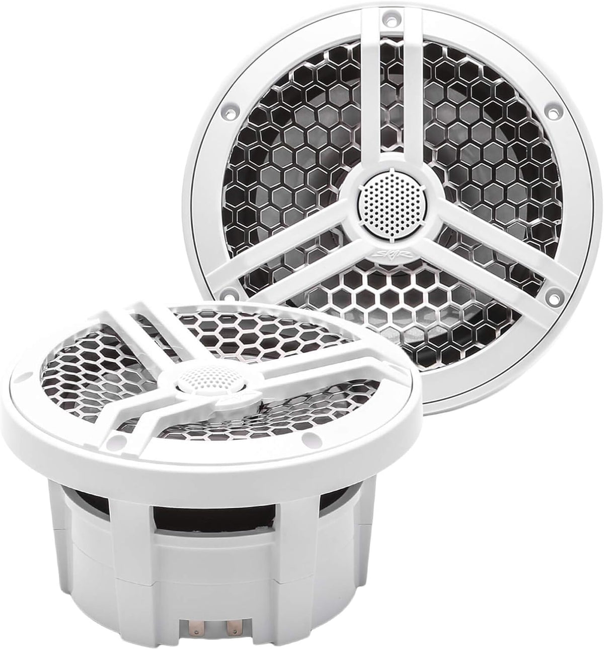 8" 2-Way Marine Coaxial Speakers, Pair (White) Y27603