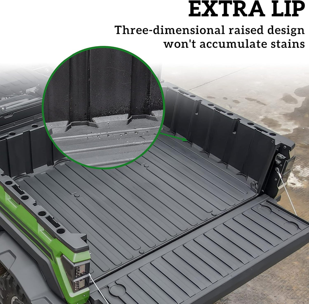 Rubber TPE Rear Cargo Bed Mat for Polaris Ranger XP 1000 Crew O151311