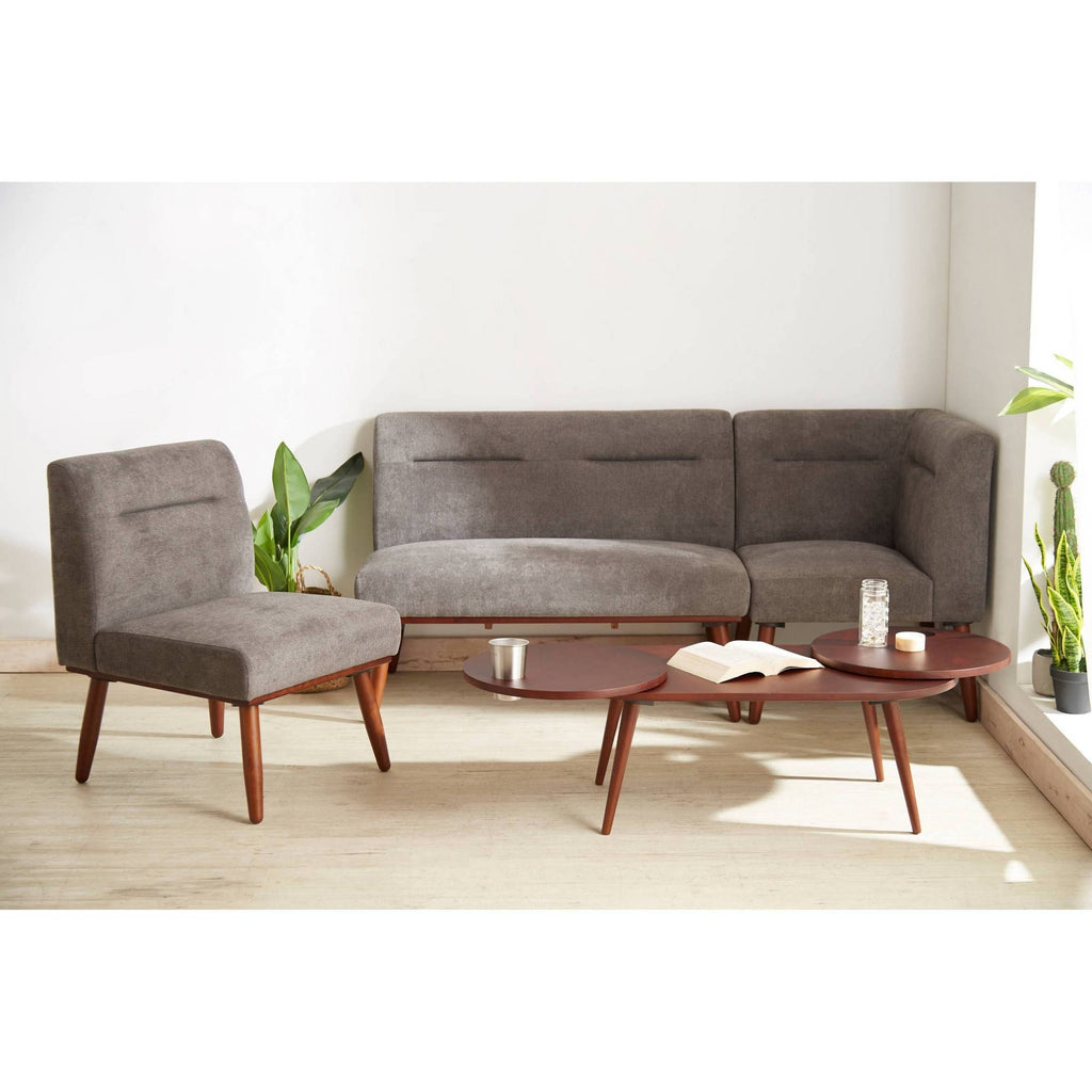 Mid Century All Wood Sectional 1 Seater Sofa I937991