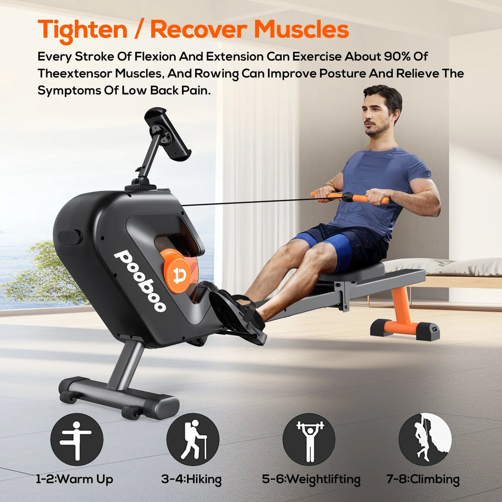 Foldable Magnetic Rowing Machine 8 Level Resistance V44080