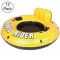 12 Pack Inflatable Raft Tube with Handles and Cup Holders D64772