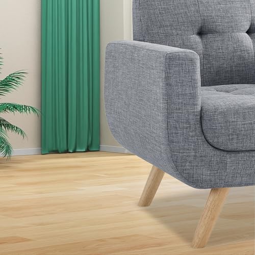 Beige Linen Accent Armchair U83252