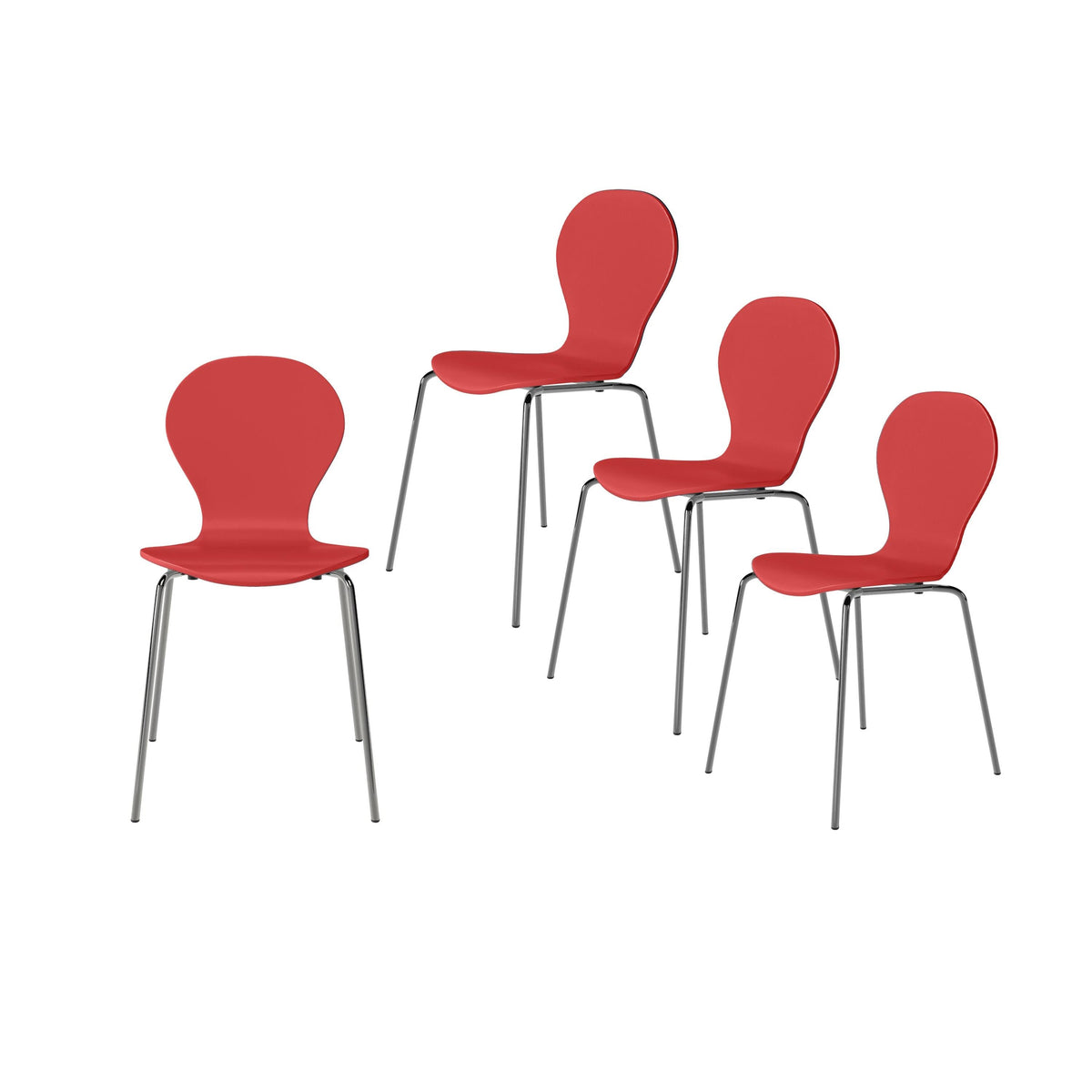 Red Armless Dining Chair (Set of 4) D924