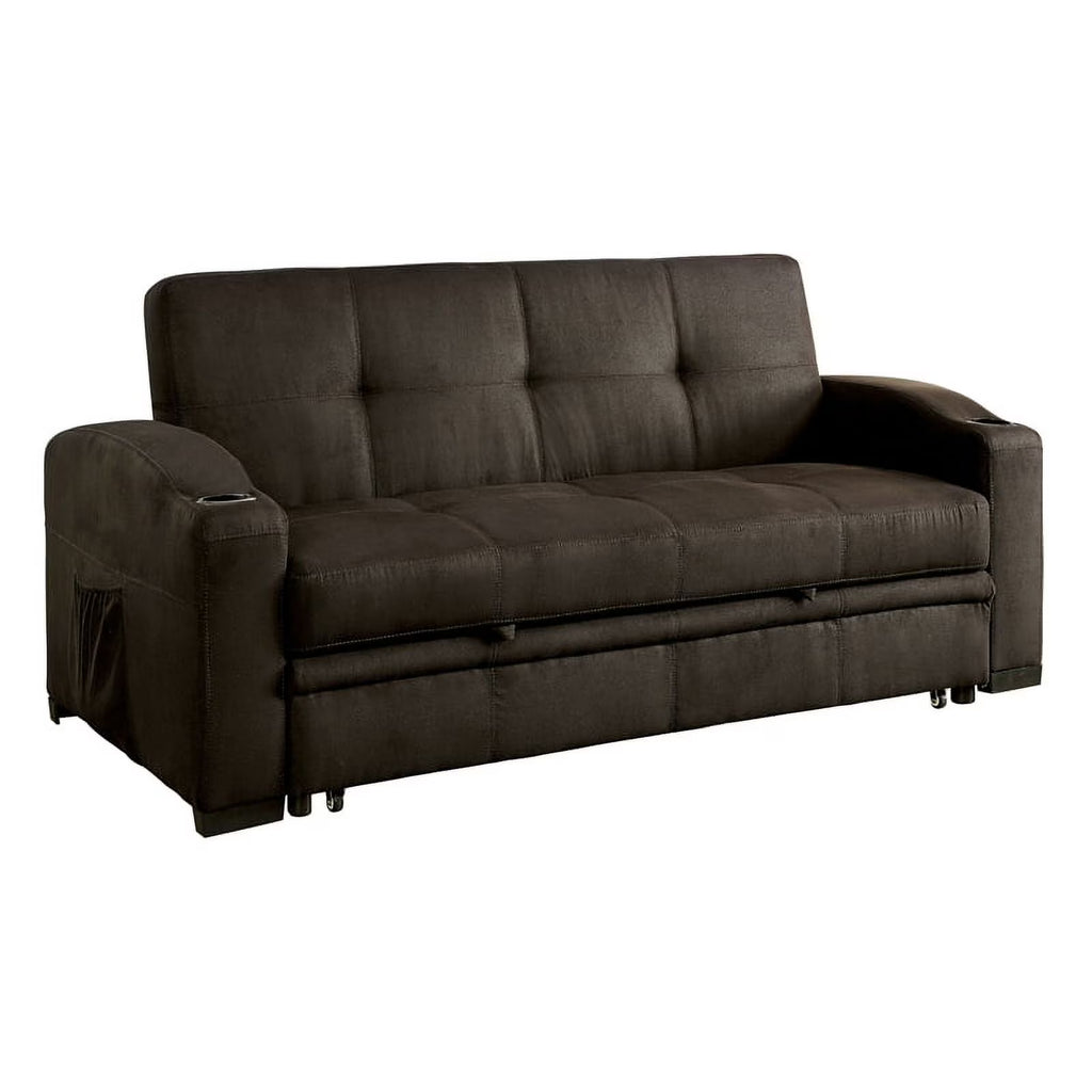 Brown Fabric Convertible Sofa W428065