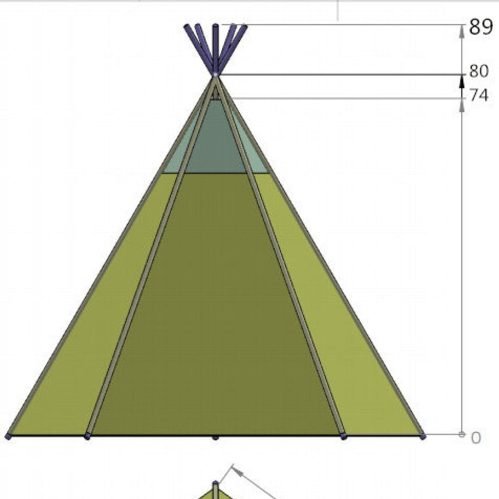 8' Extra Large Teepee Play Tent M447