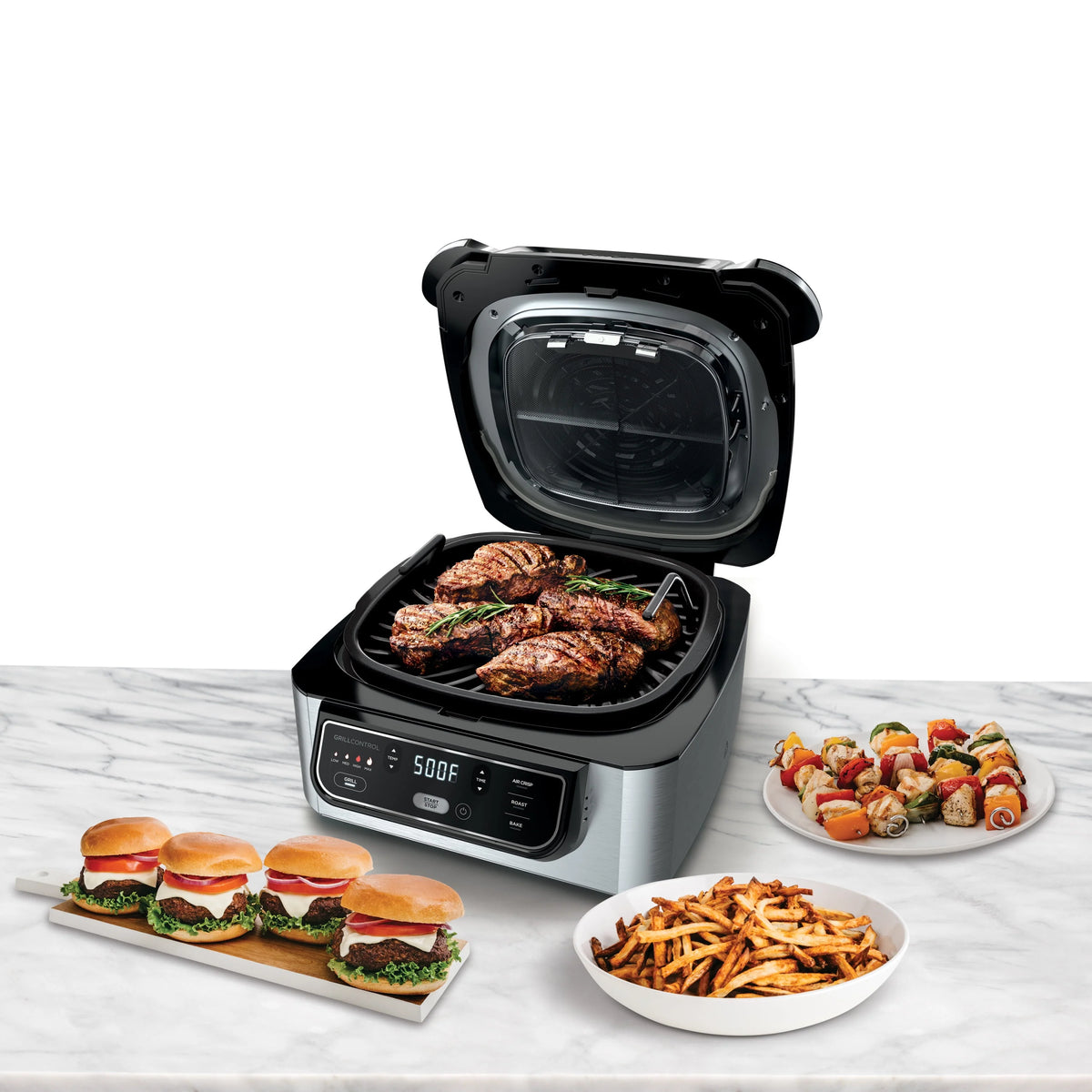 4-in-1 Indoor Grill with 4-qt Air Fryer W59433