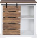 Farmhouse Sliding Slat Door Storage Console with Barn Door H9641