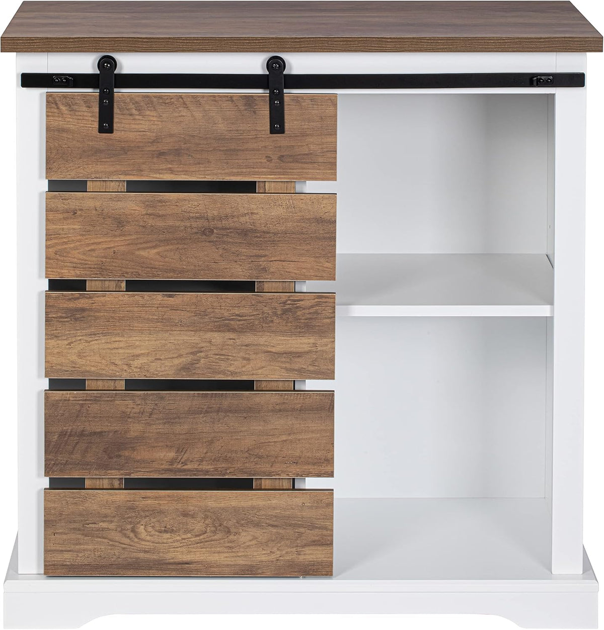 Farmhouse Sliding Slat Door Storage Console with Barn Door H9641