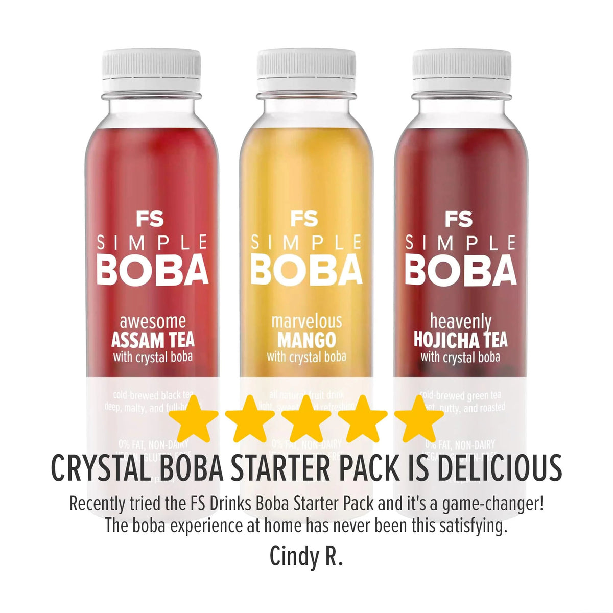 12-Pack of 12oz Bottles Boba Tea Starter Pack T7858